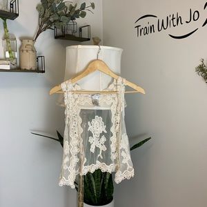 Ultra pink vintage lace up vest